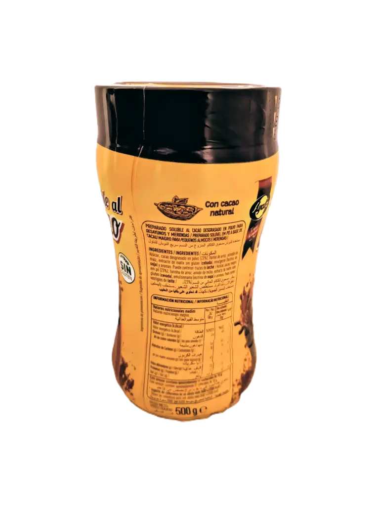 Soluble al cacao Ayala 500g lado.webp