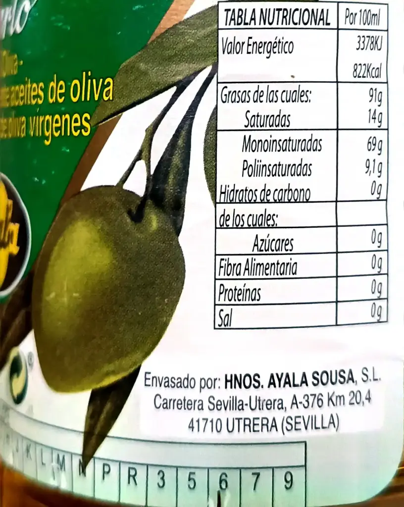 Aceite de oliva Ayala 1L lado 2.webp