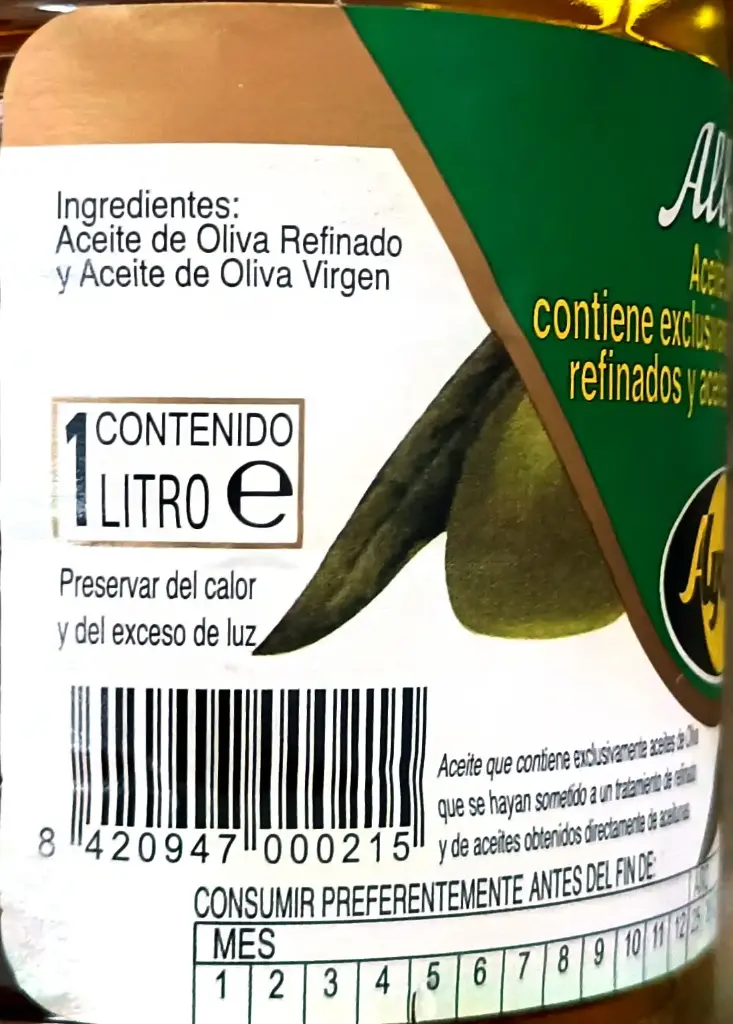 Aceite de oliva Ayala 1L lado 1.webp