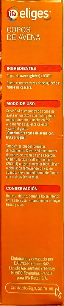 Copos de avena Eliges 500g lado 2.webp
